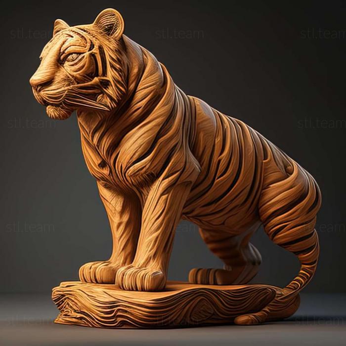 3D модель Знаменитое животное пуршского тигра (STL)